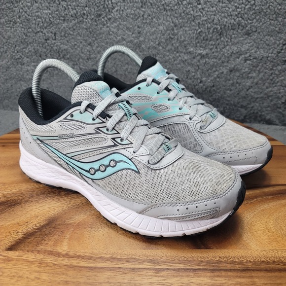Saucony Cohesion 13 Shoes Gray Green Womens Size 8 Running Sneakers Athletic - Picture 2 of 11